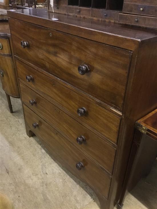 Mahogany secretaire chest of drawers with satin wood inlay